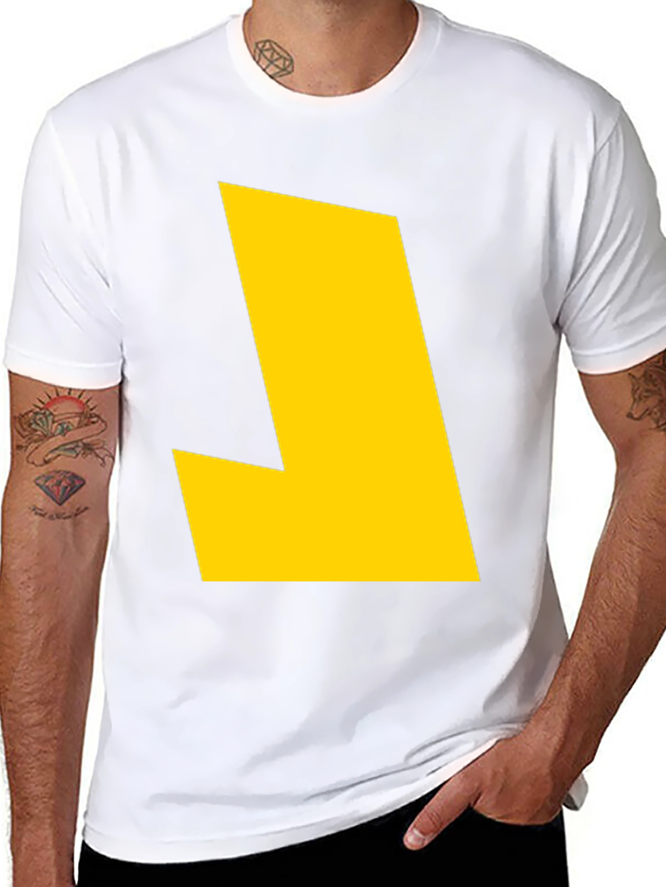 Bold Yellow Graphic Tee - Modern Statement Shirt
