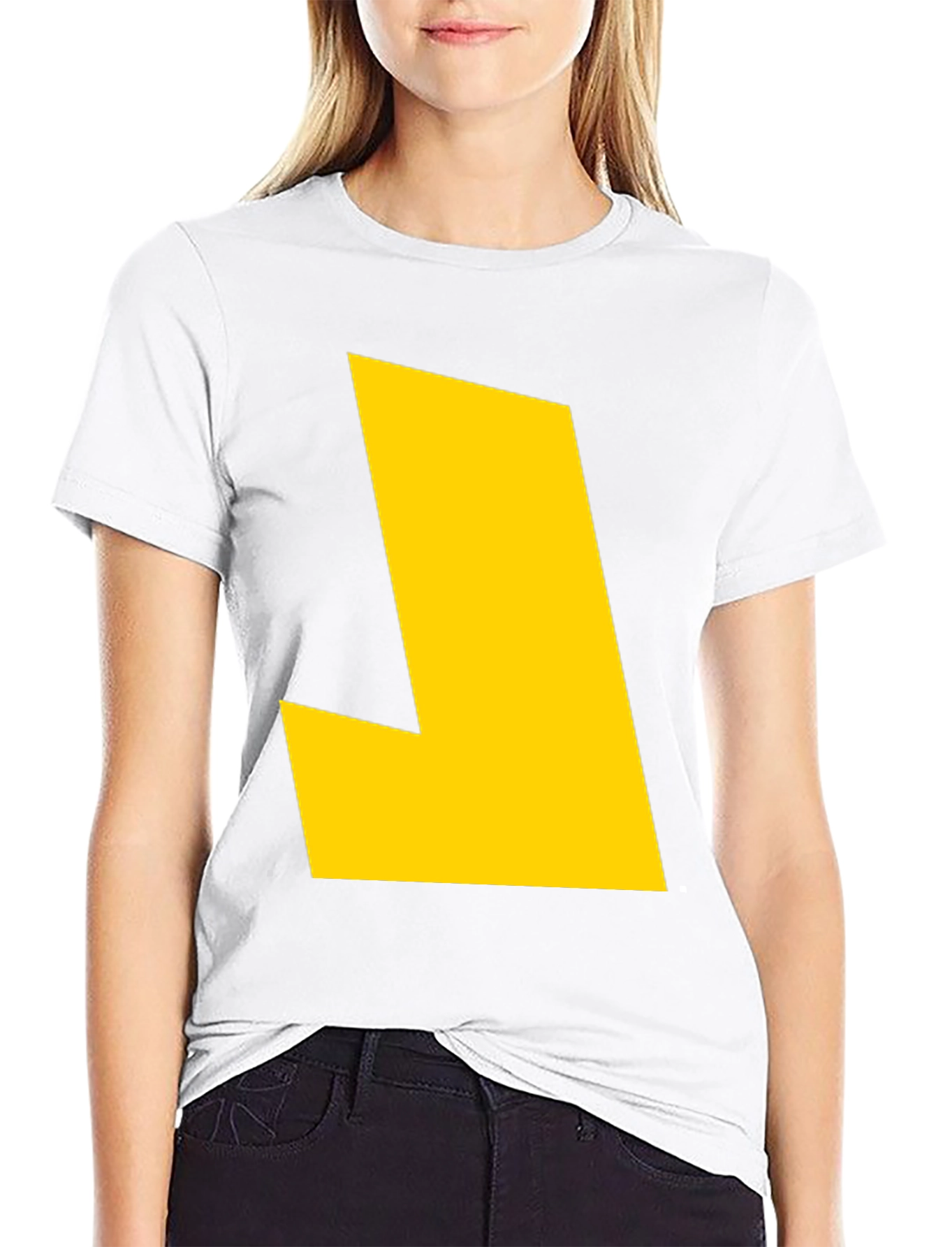 Bold Yellow Graphic Tee - Modern Statement Shirt