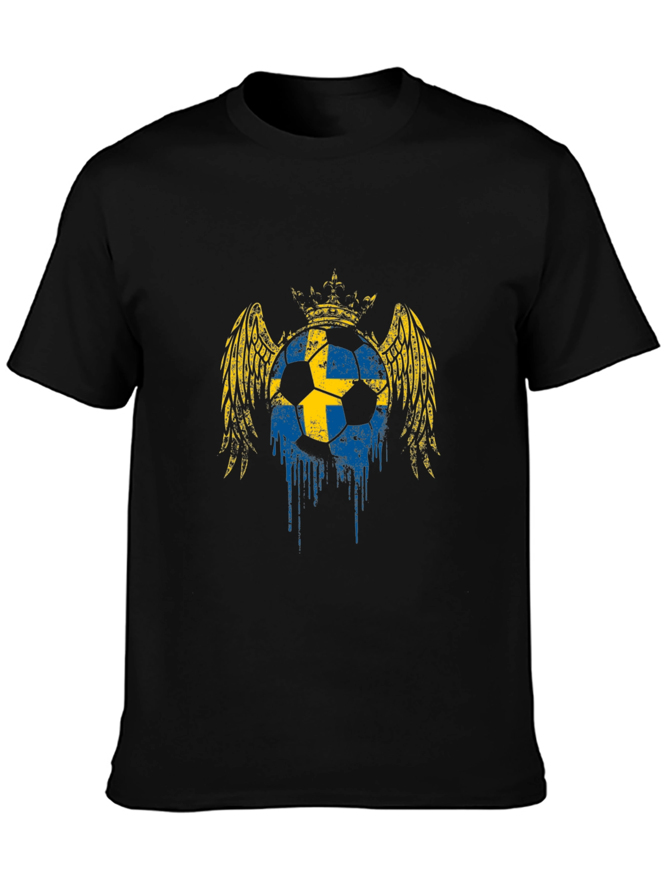 Sweden Flag Soccer Ball Graphic Tee