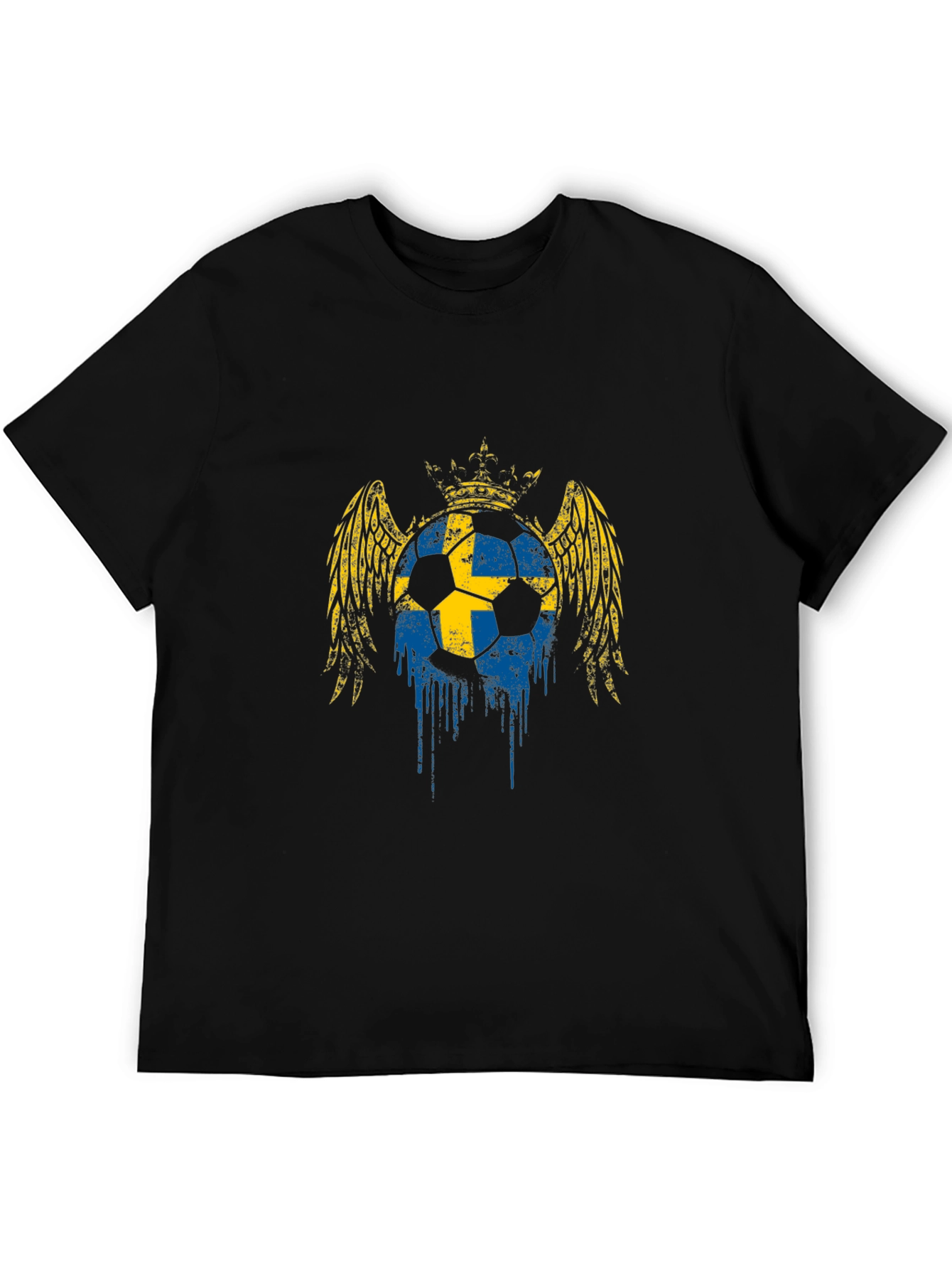 Sweden Flag Soccer Ball Graphic Tee