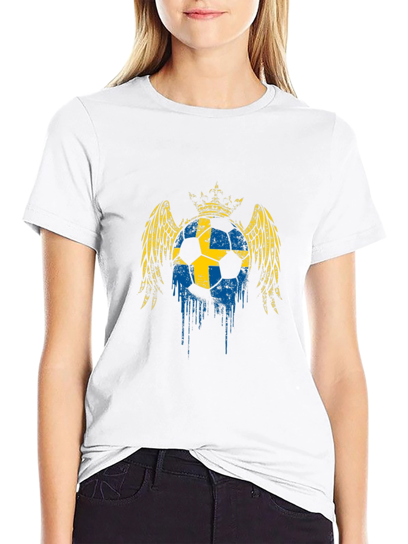 Sweden Flag Soccer Ball Graphic Tee