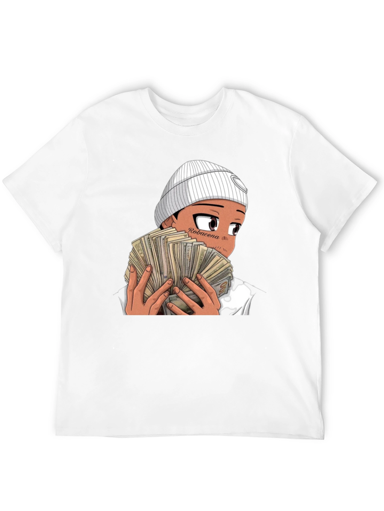 Anime Money Graphic Black T-Shirt