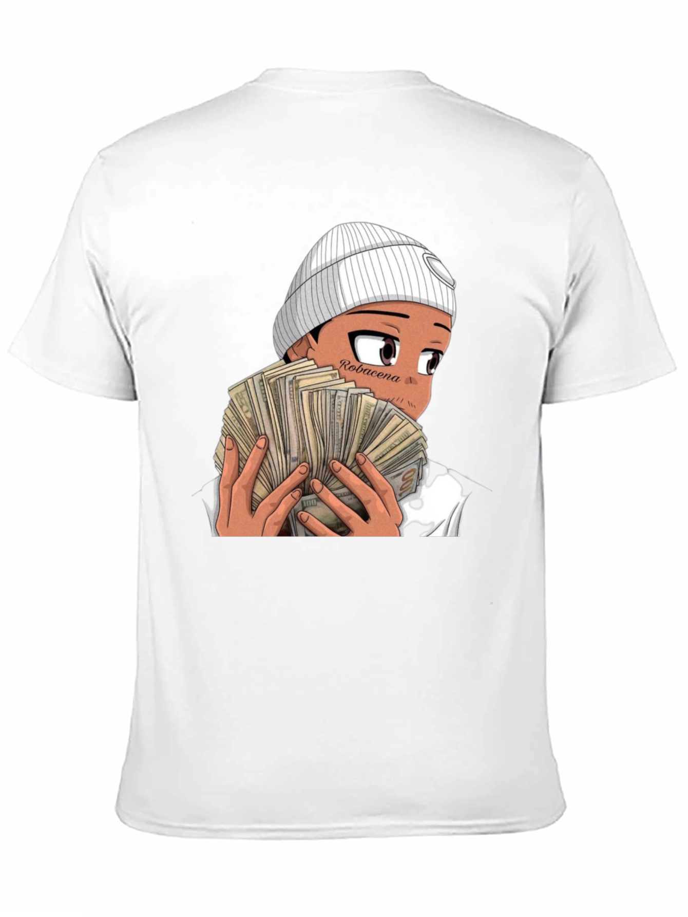 Anime Money Graphic Black T-Shirt