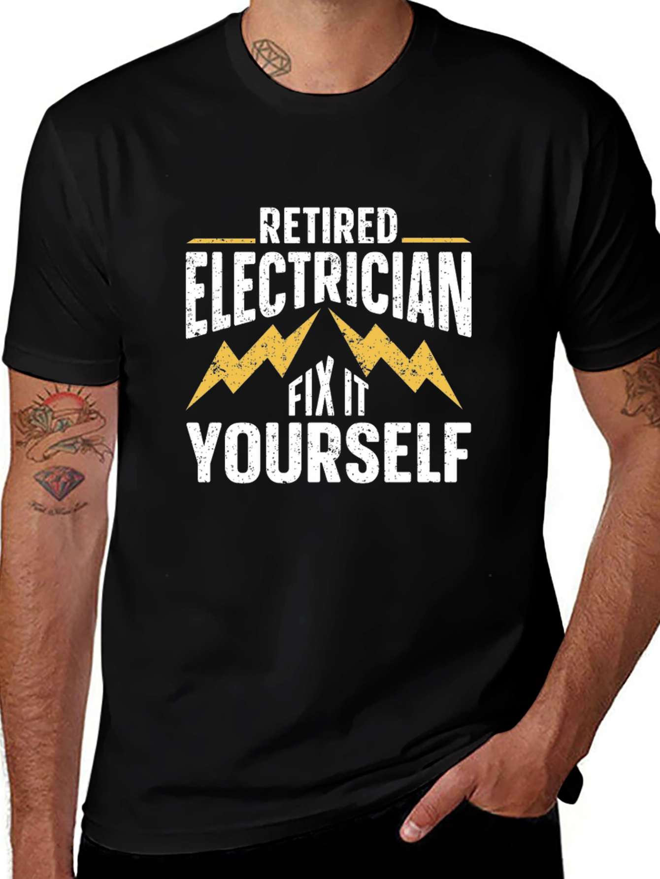 Retired Electrician Humor Graphic T-Shirt