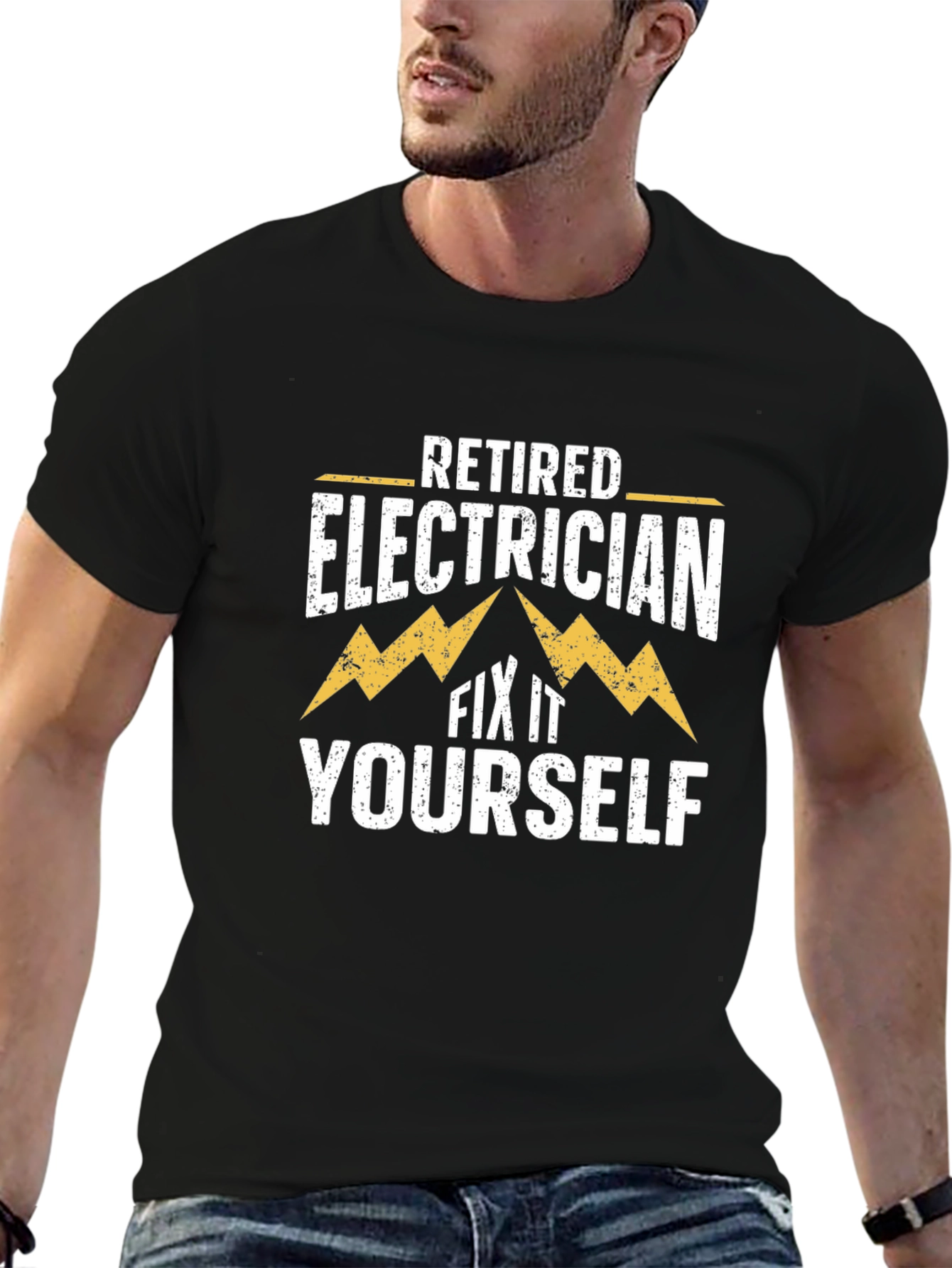 Retired Electrician Humor Graphic T-Shirt