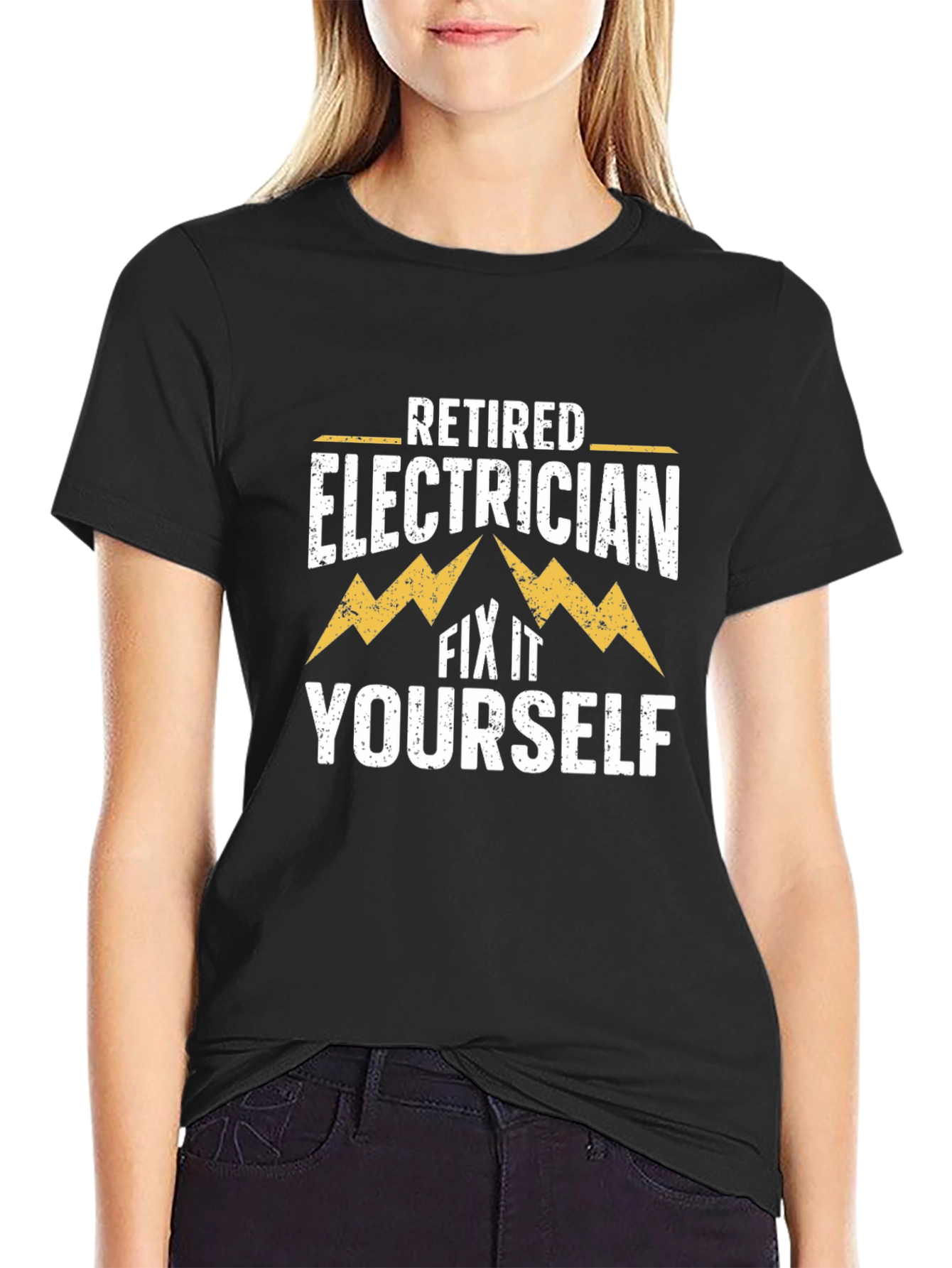 Retired Electrician Humor Graphic T-Shirt