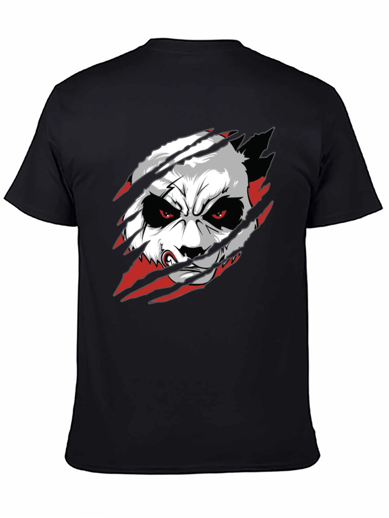 Angry Panda Graphic T-Shirt - Black Crew Neck