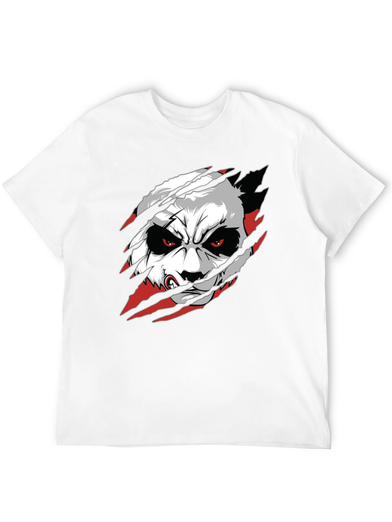 Angry Panda Graphic T-Shirt - Black Crew Neck