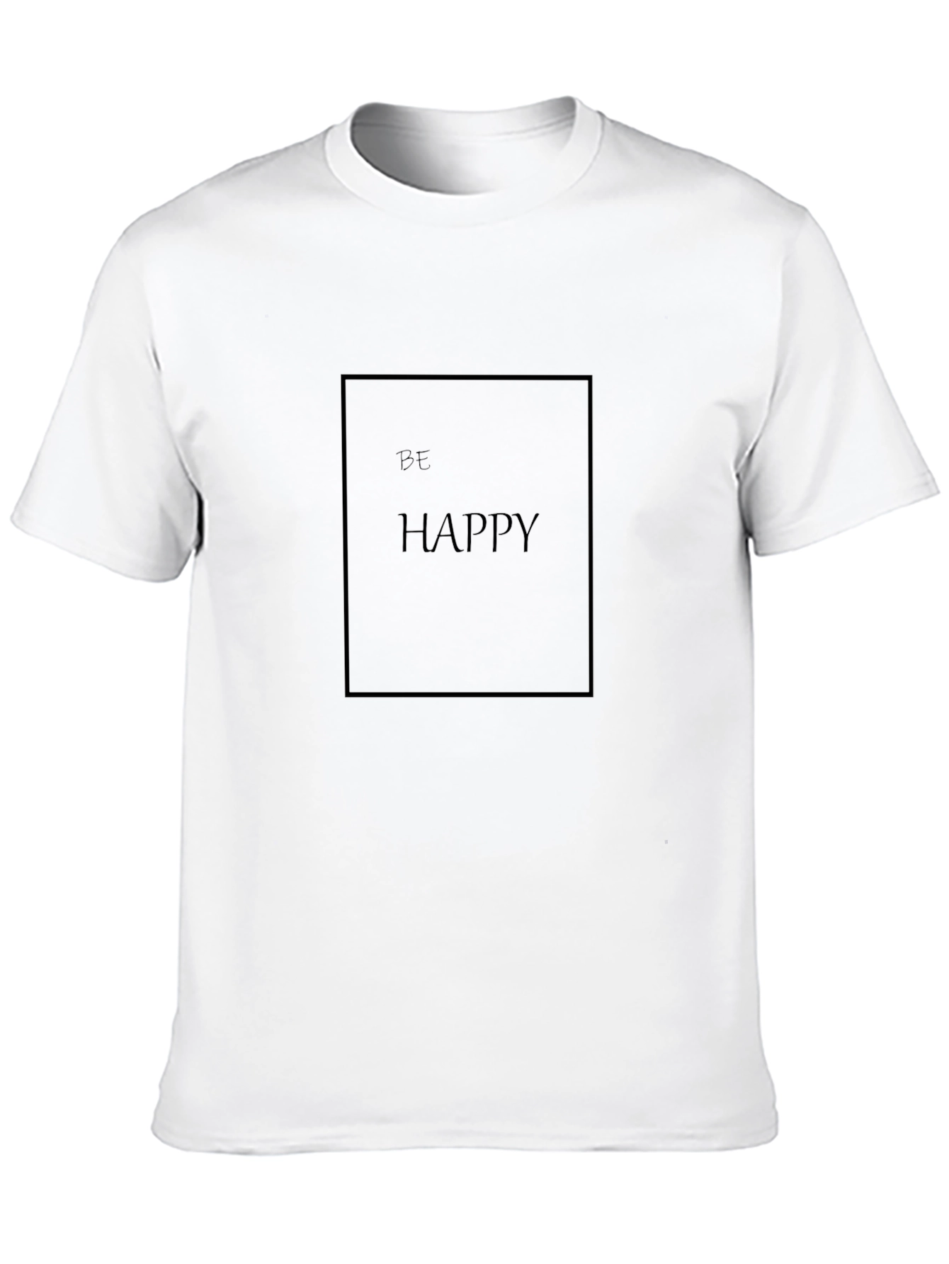 Be Happy Black Graphic T-Shirt