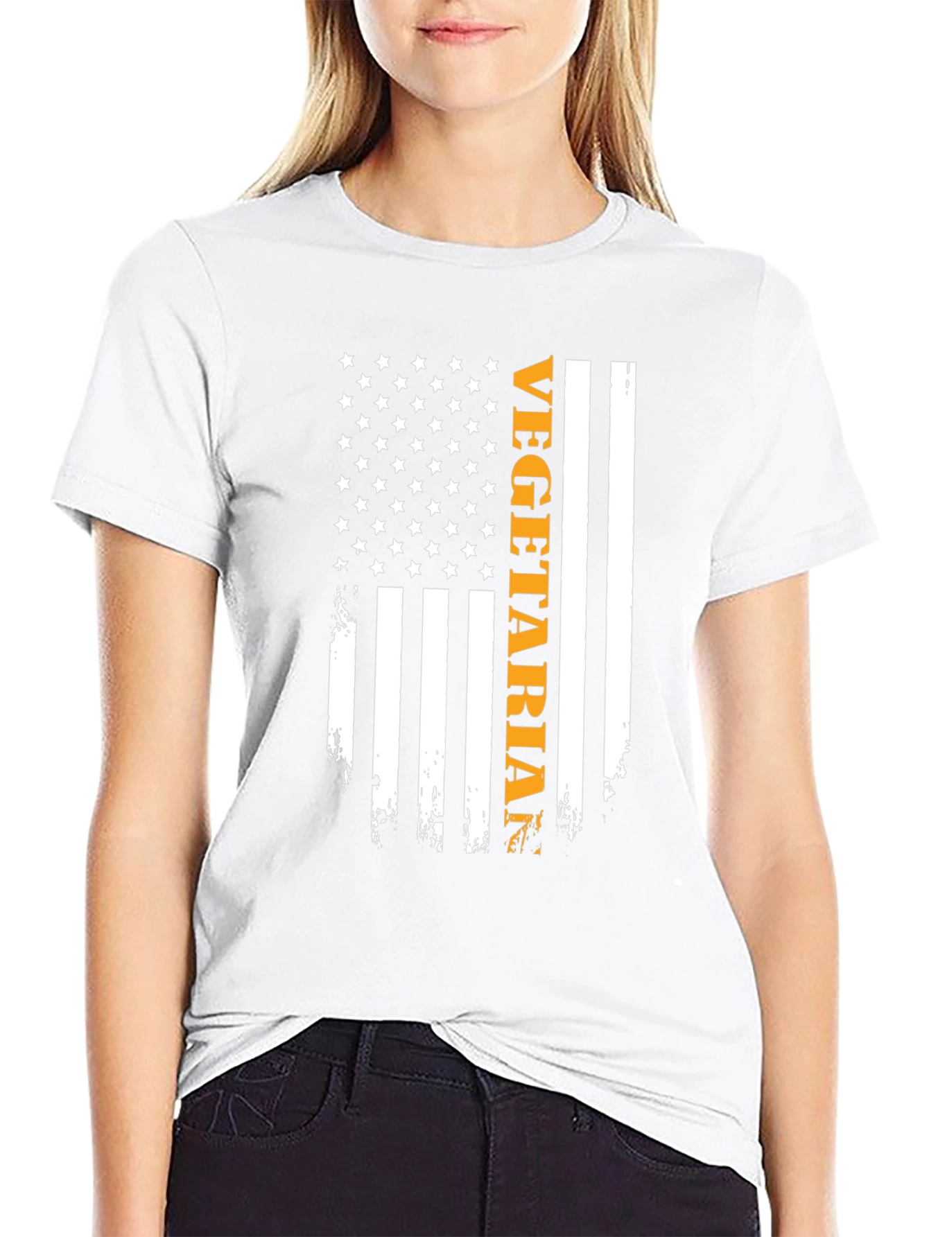 Vegetarian American Flag Graphic Tee
