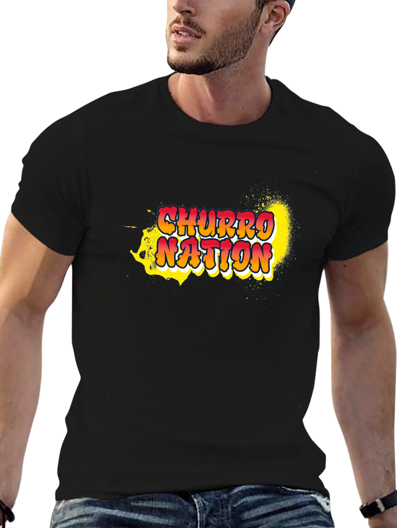 Churro Nation Graphic T-Shirt - Casual Black Tee