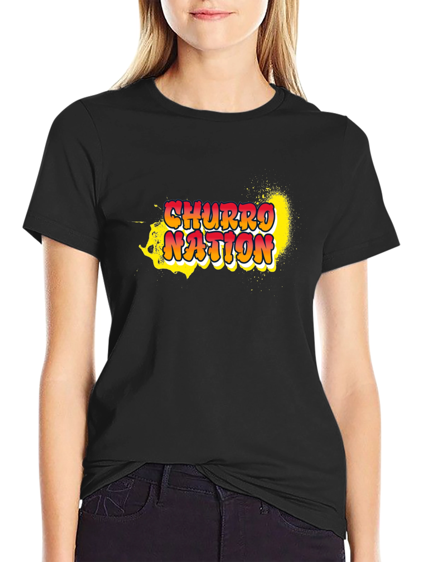 Churro Nation Graphic T-Shirt - Casual Black Tee