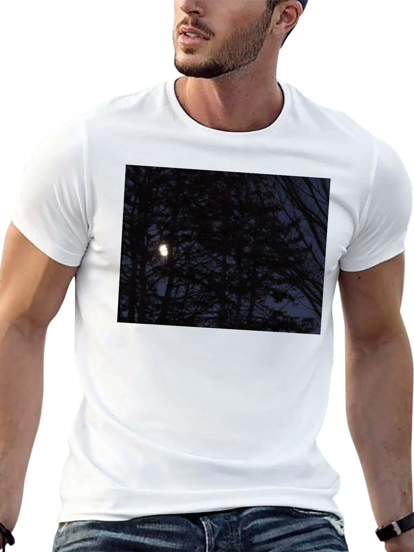 Moonlit Forest Graphic Tee - Dark & Stylish
