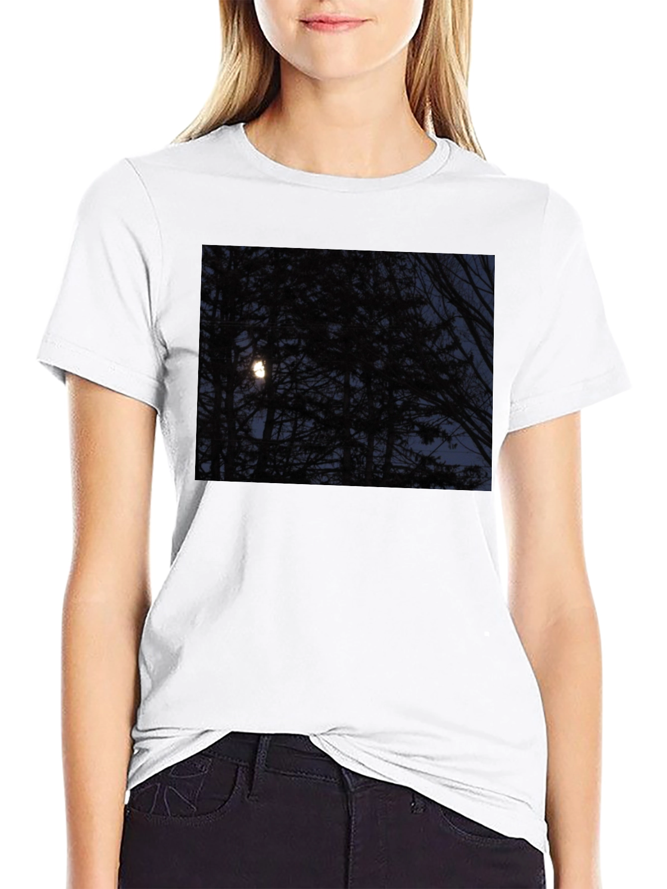 Moonlit Forest Graphic Tee - Dark & Stylish
