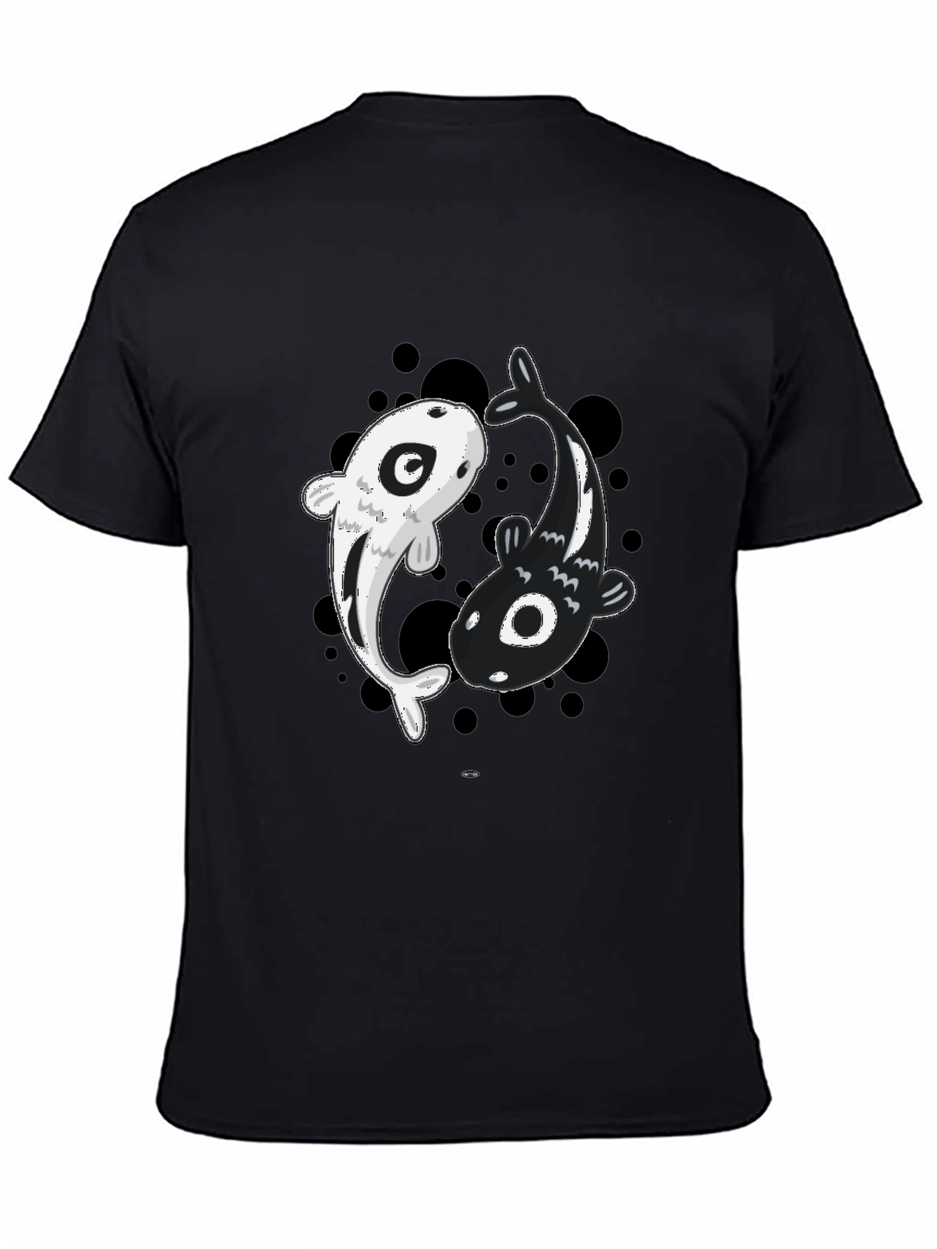 Yin Yang Koi Fish Graphic Tee - Black