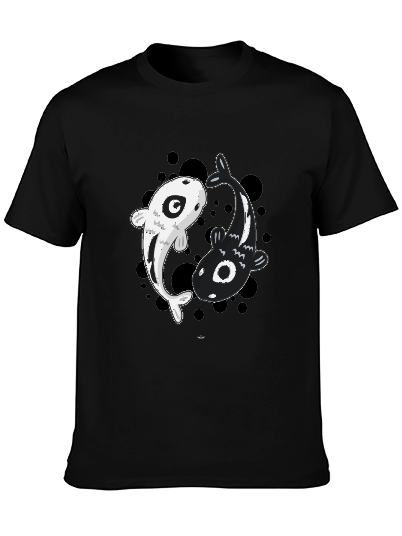 Yin Yang Koi Fish Graphic Tee - Black