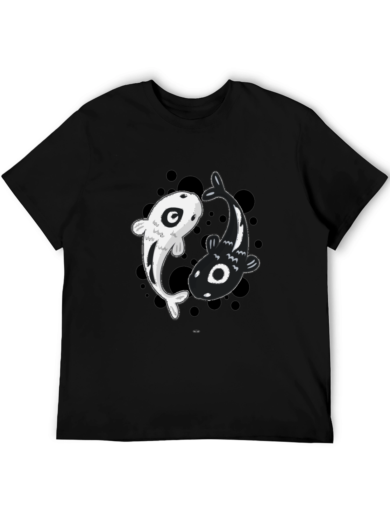Yin Yang Koi Fish Graphic Tee - Black