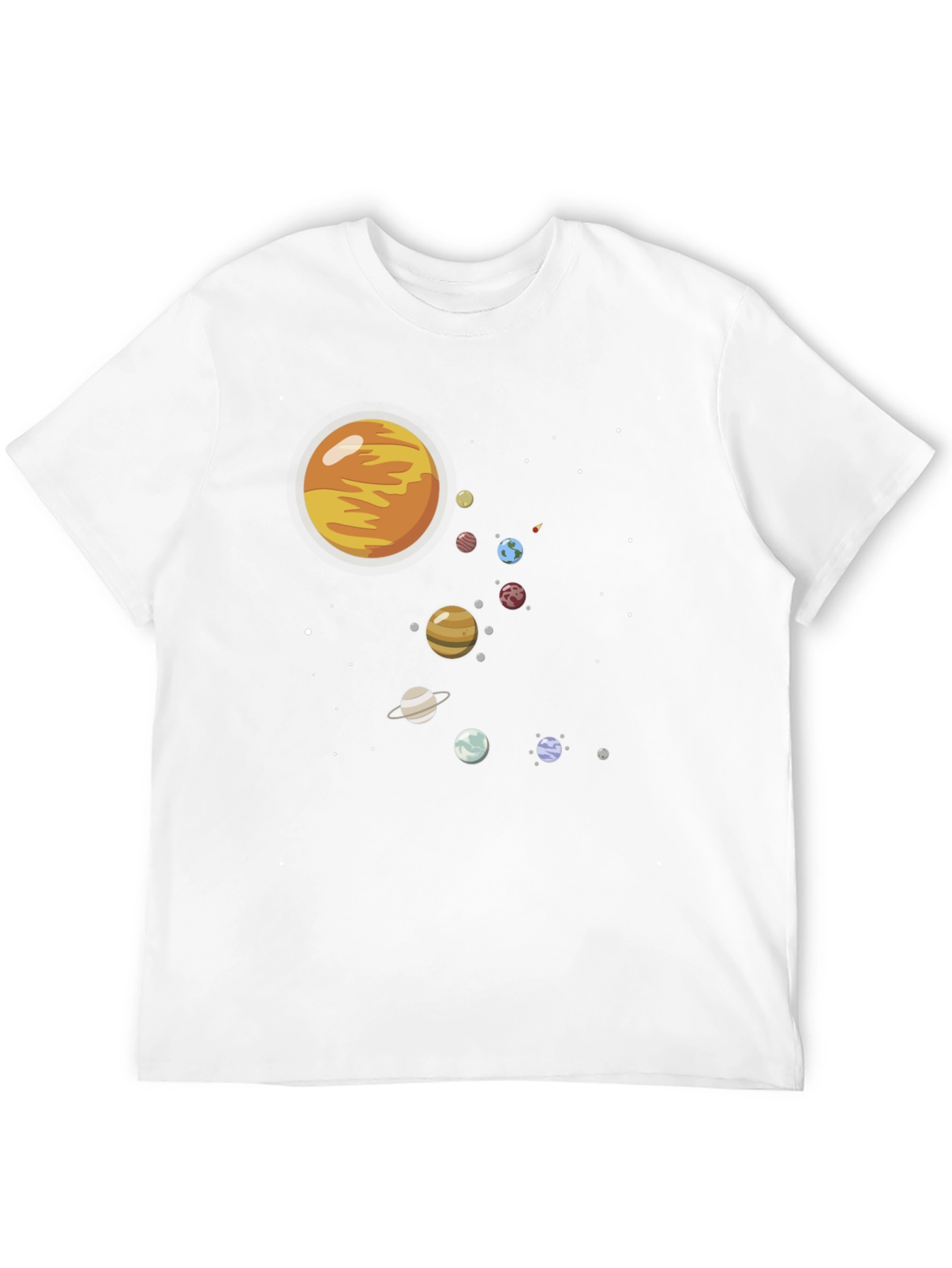 Solar System Graphic Print Black Tee