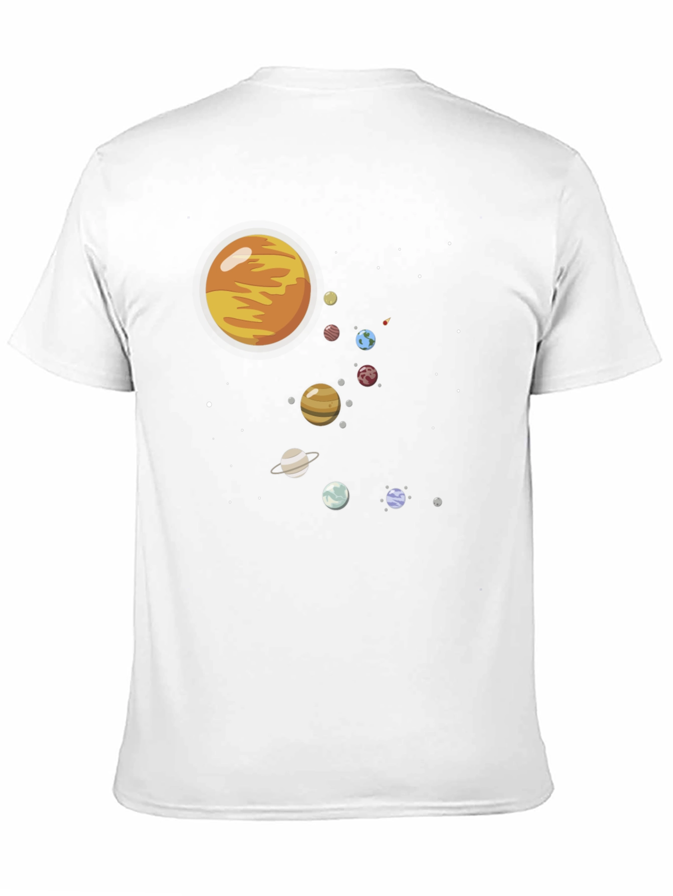 Solar System Graphic Print Black Tee