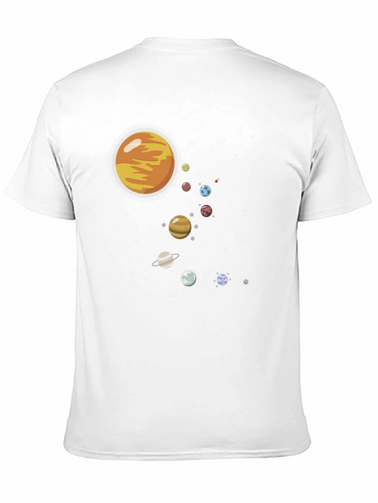 Solar System Graphic Print Black Tee