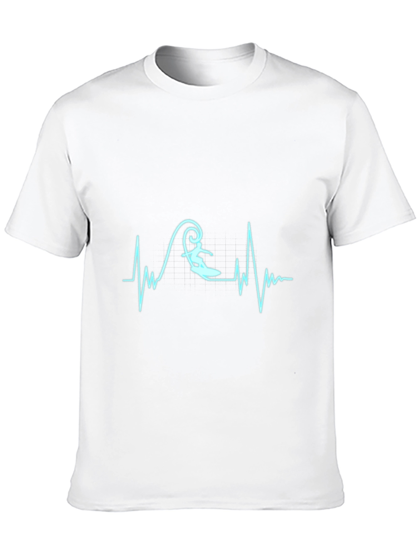 Surfing Heartbeat T-Shirt - Black Surf Life Tee