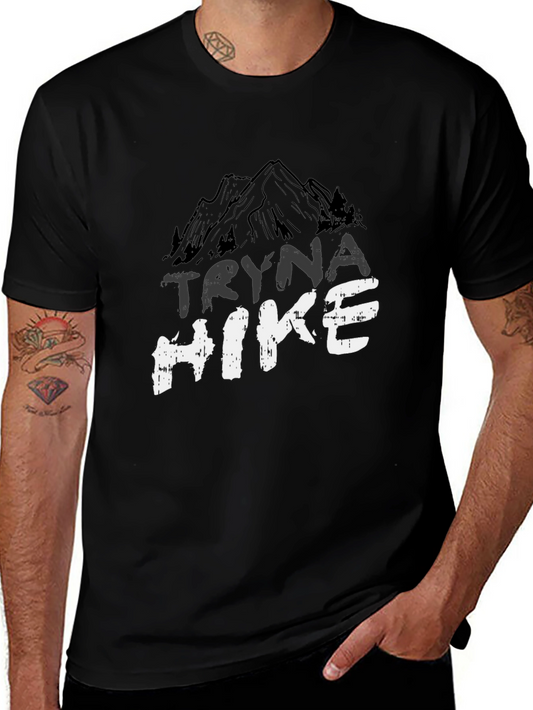 Tryna Hike Black Graphic Tee