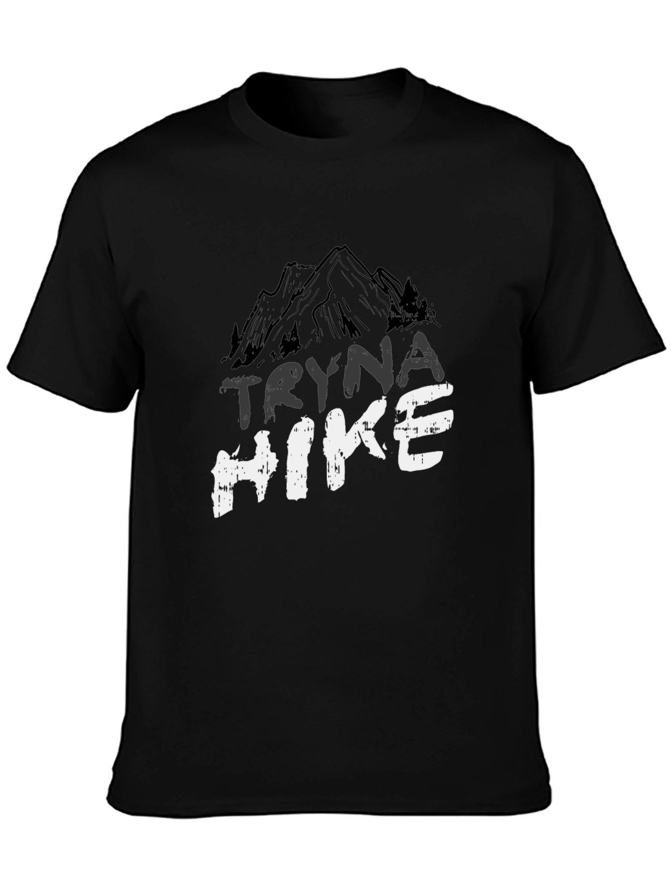 Tryna Hike Black Graphic Tee
