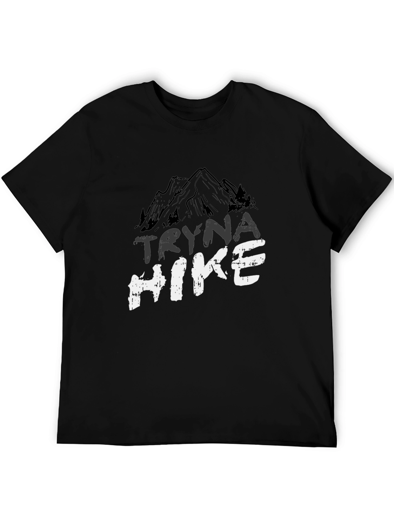 Tryna Hike Black Graphic Tee