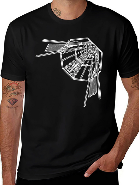 Abstract Tunnel Graphic Tee - Stylish Black T-Shirt