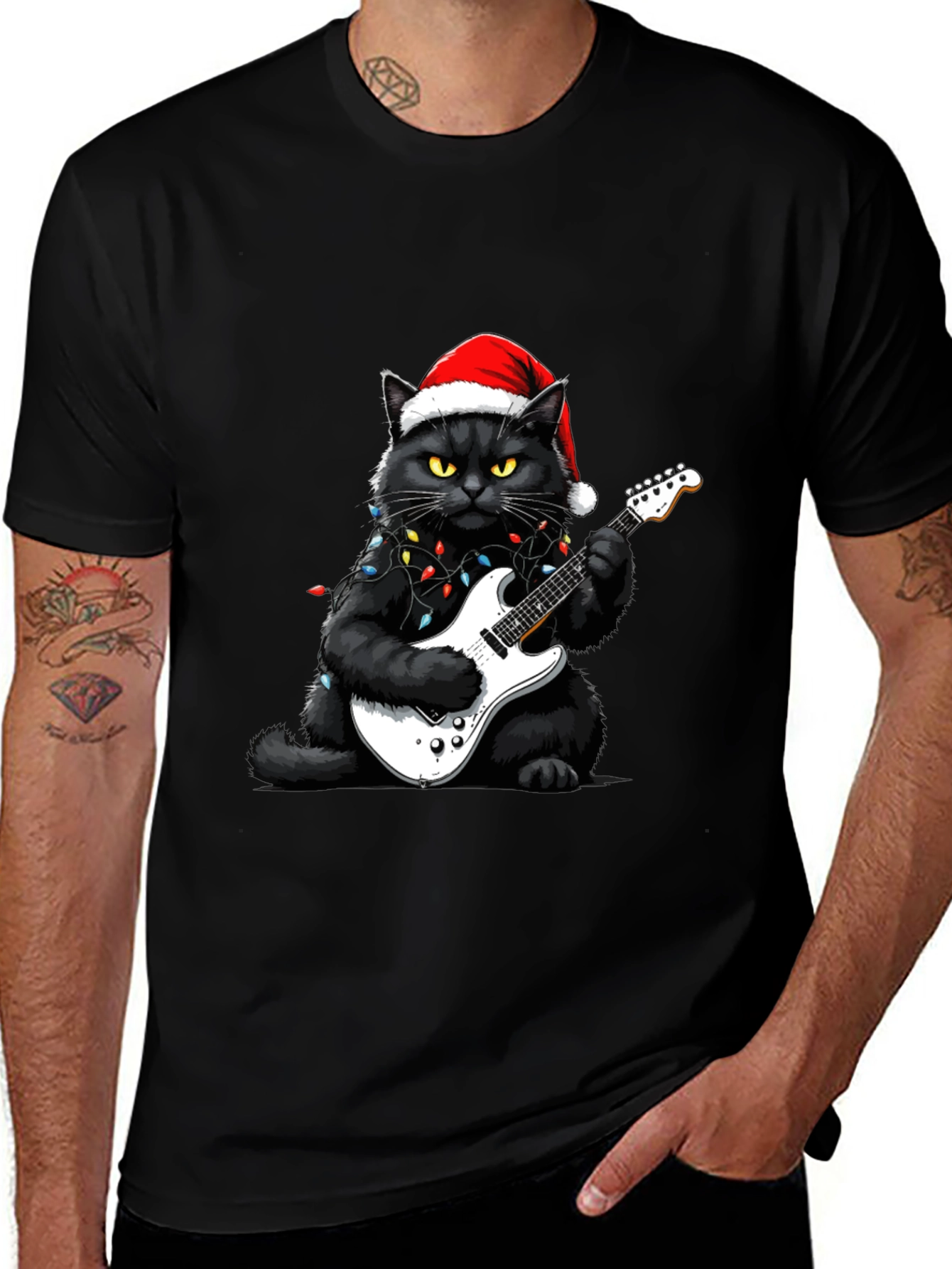 Rockin Christmas Cat T-Shirt