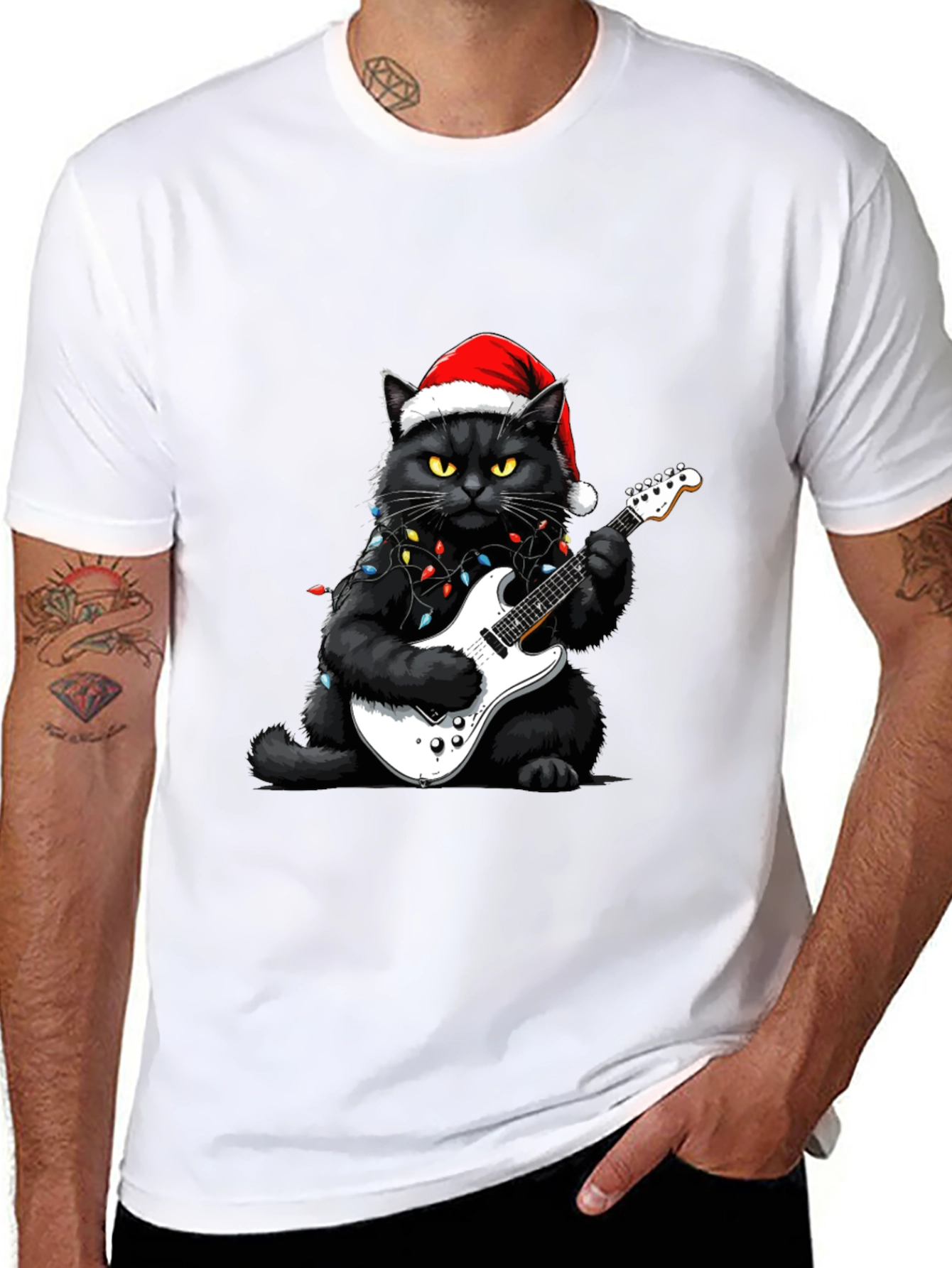 Rockin Christmas Cat T-Shirt