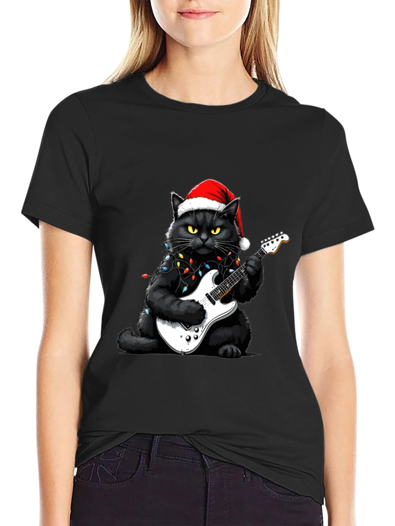 Rockin Christmas Cat T-Shirt