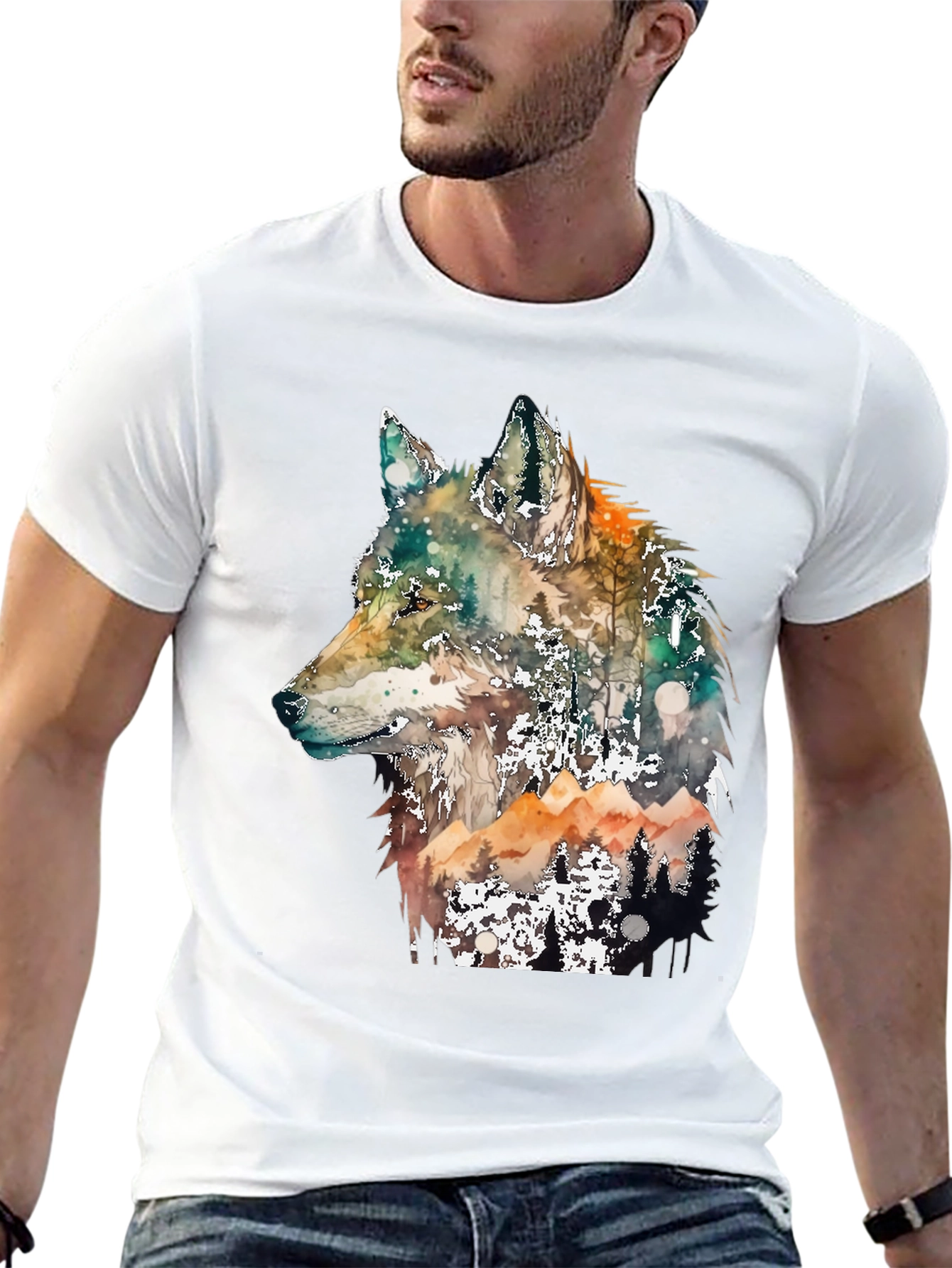 Wolf Forest Graphic Tee - Nature Inspired Design