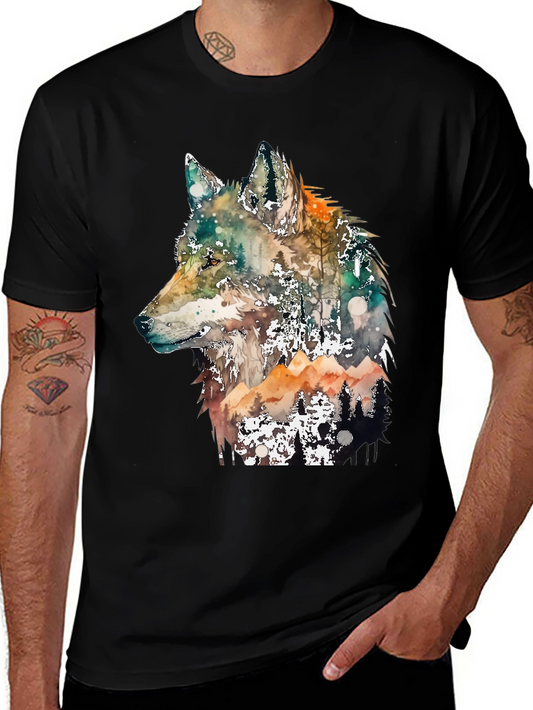 Wolf Forest Graphic Tee - Nature Inspired Design