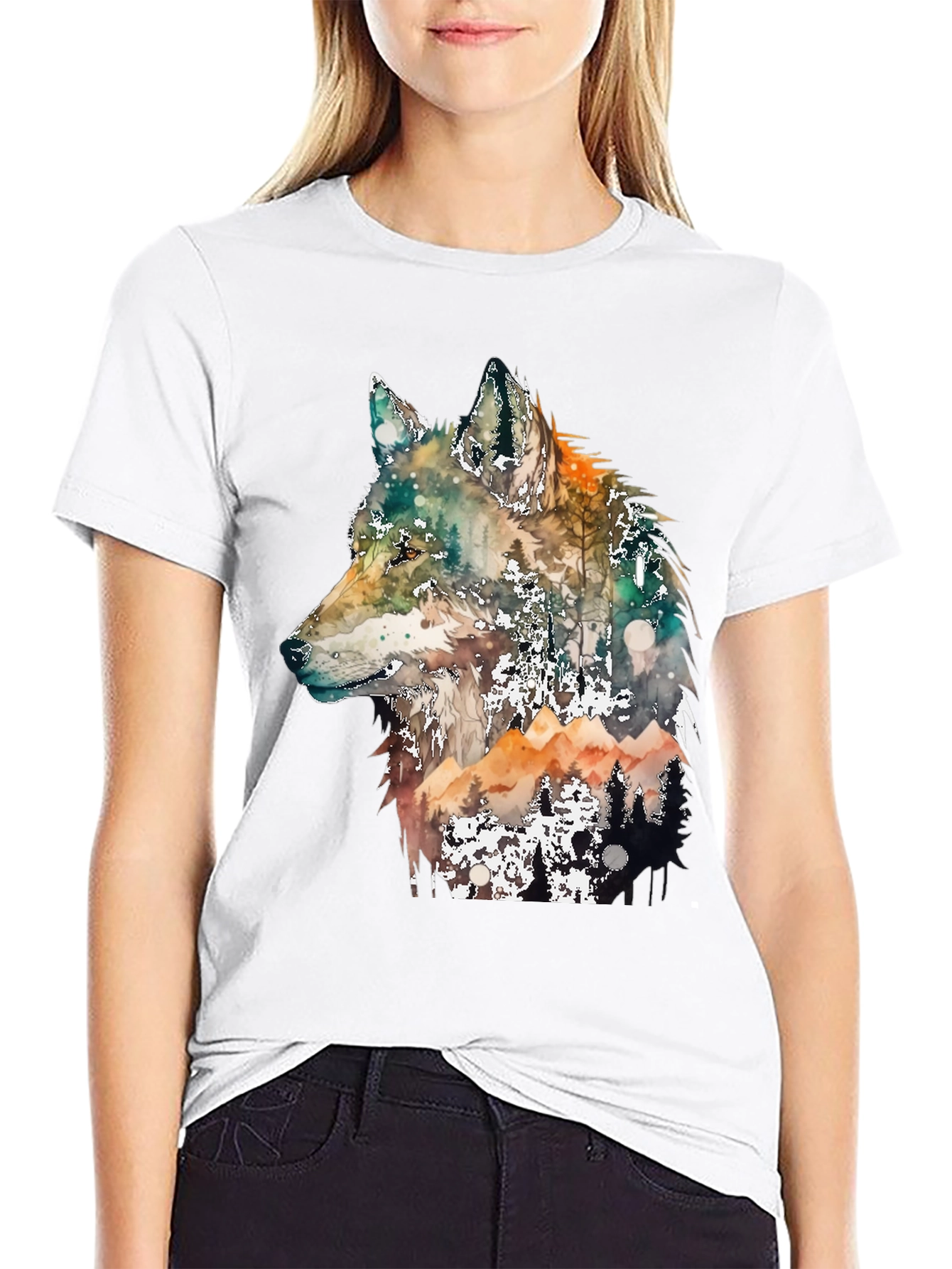 Wolf Forest Graphic Tee - Nature Inspired Design