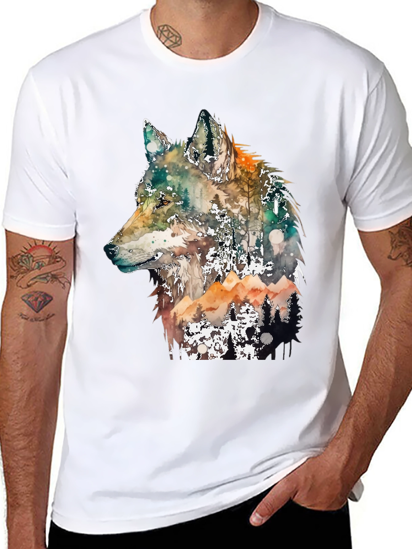 Wolf Forest Graphic Tee - Nature Inspired Design