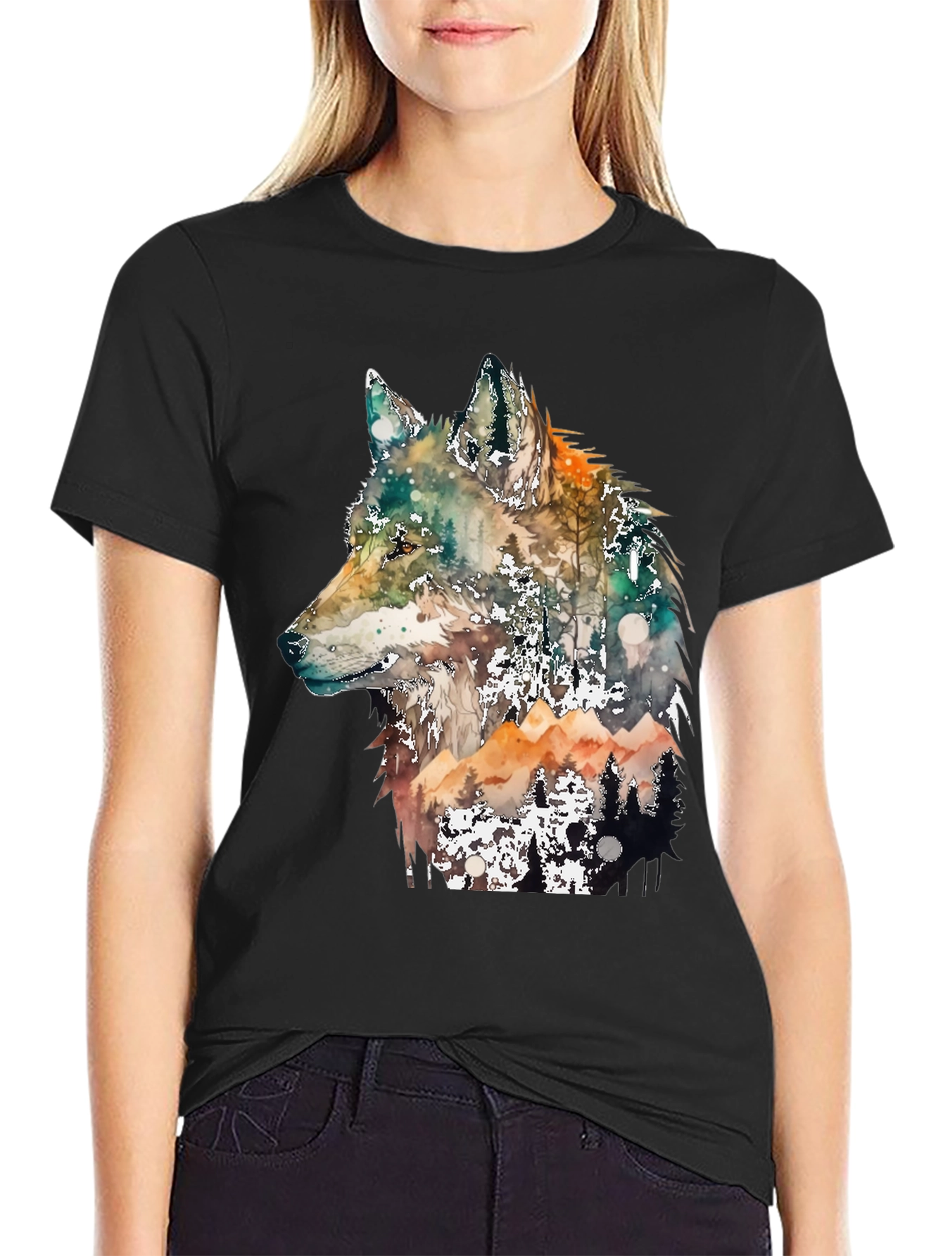 Wolf Forest Graphic Tee - Nature Inspired Design