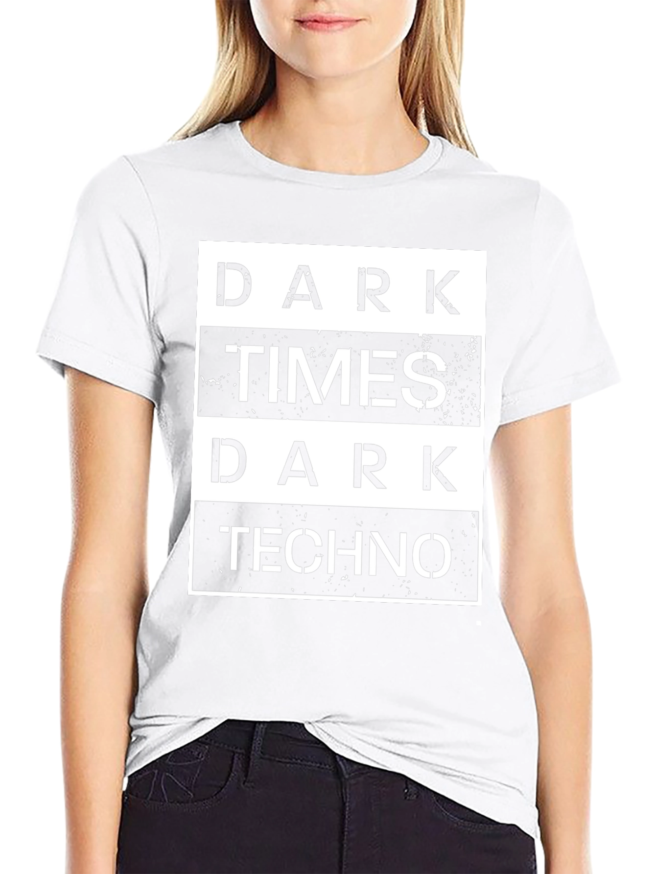 Dark Times Dark Techno Graphic T-Shirt