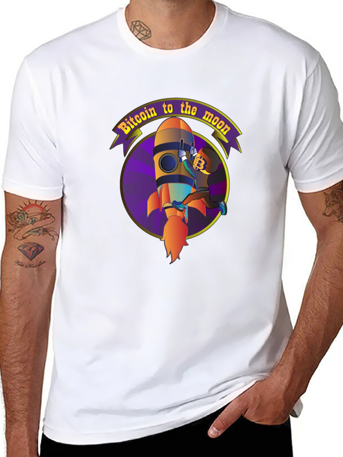 Bitcoin to the Moon T-Shirt Crypto HODL