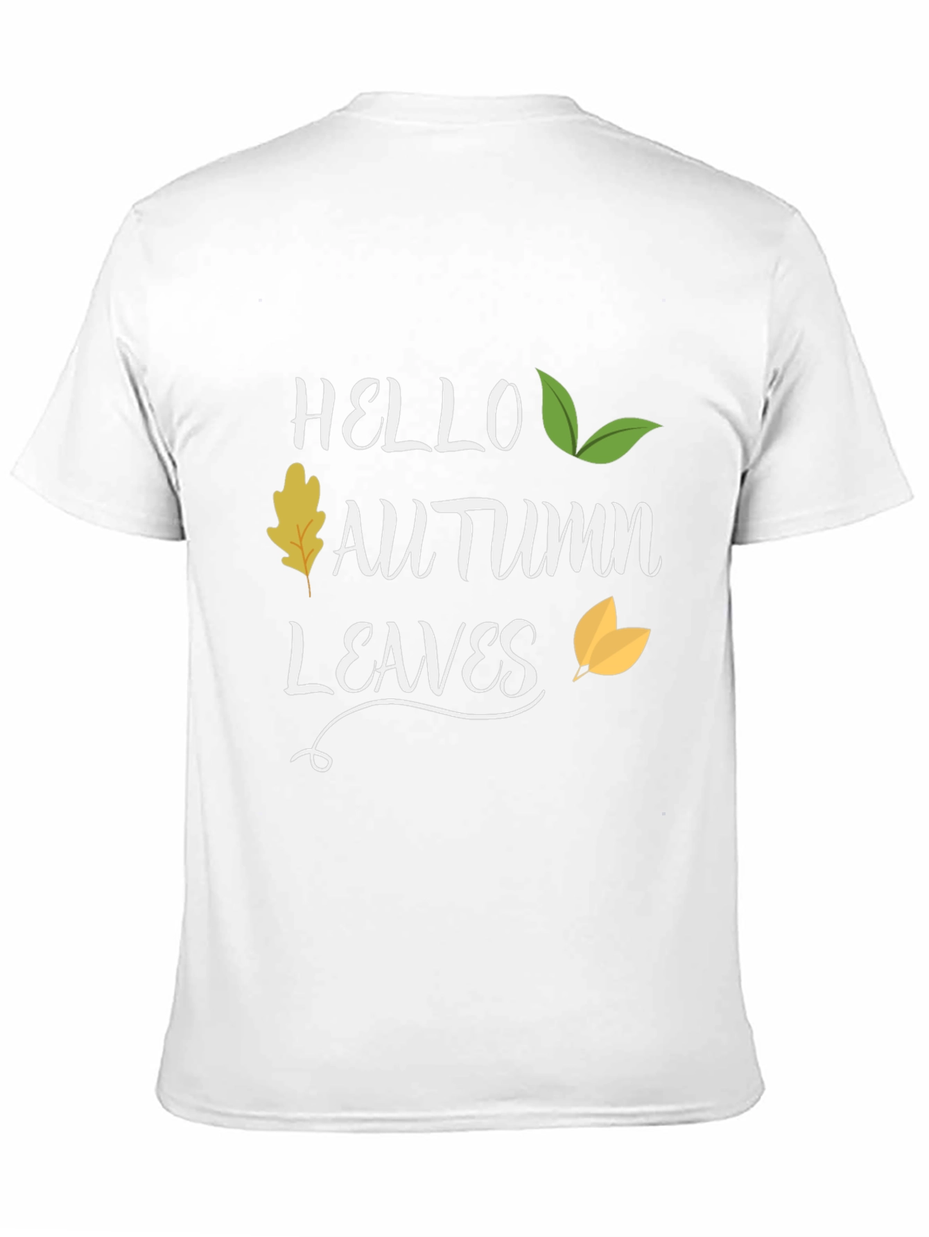 Hello Autumn Leaves Black T-Shirt
