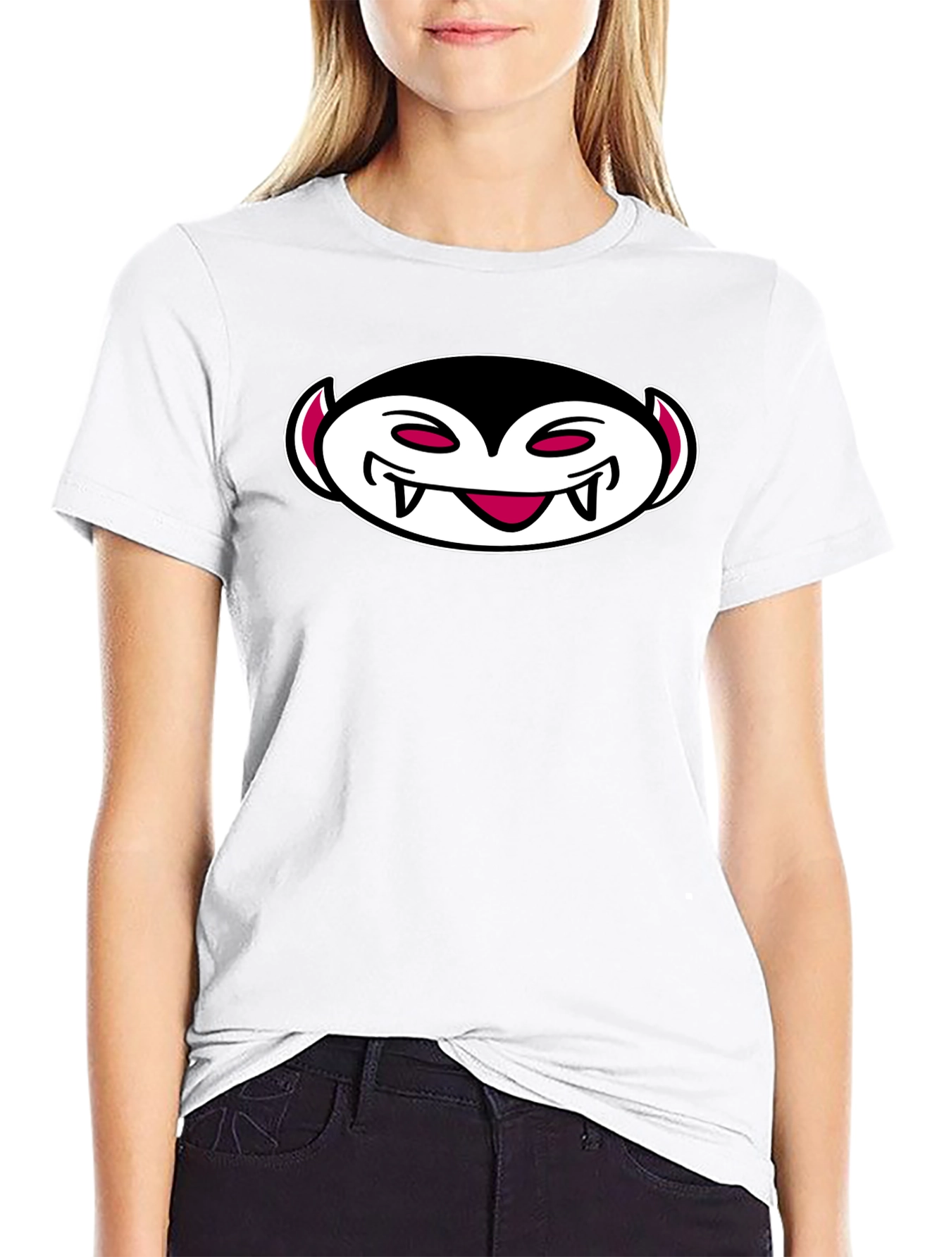 Cartoon Vampire Graphic T-Shirt - Halloween Style