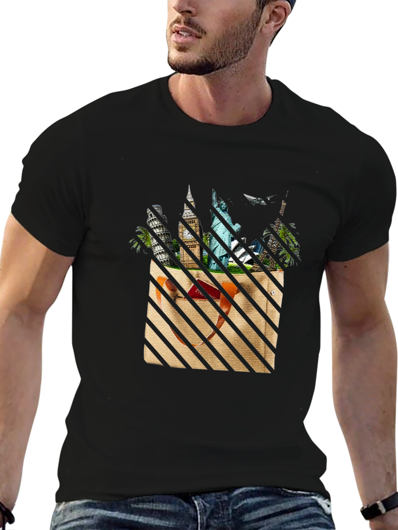 World Travel Black T-Shirt