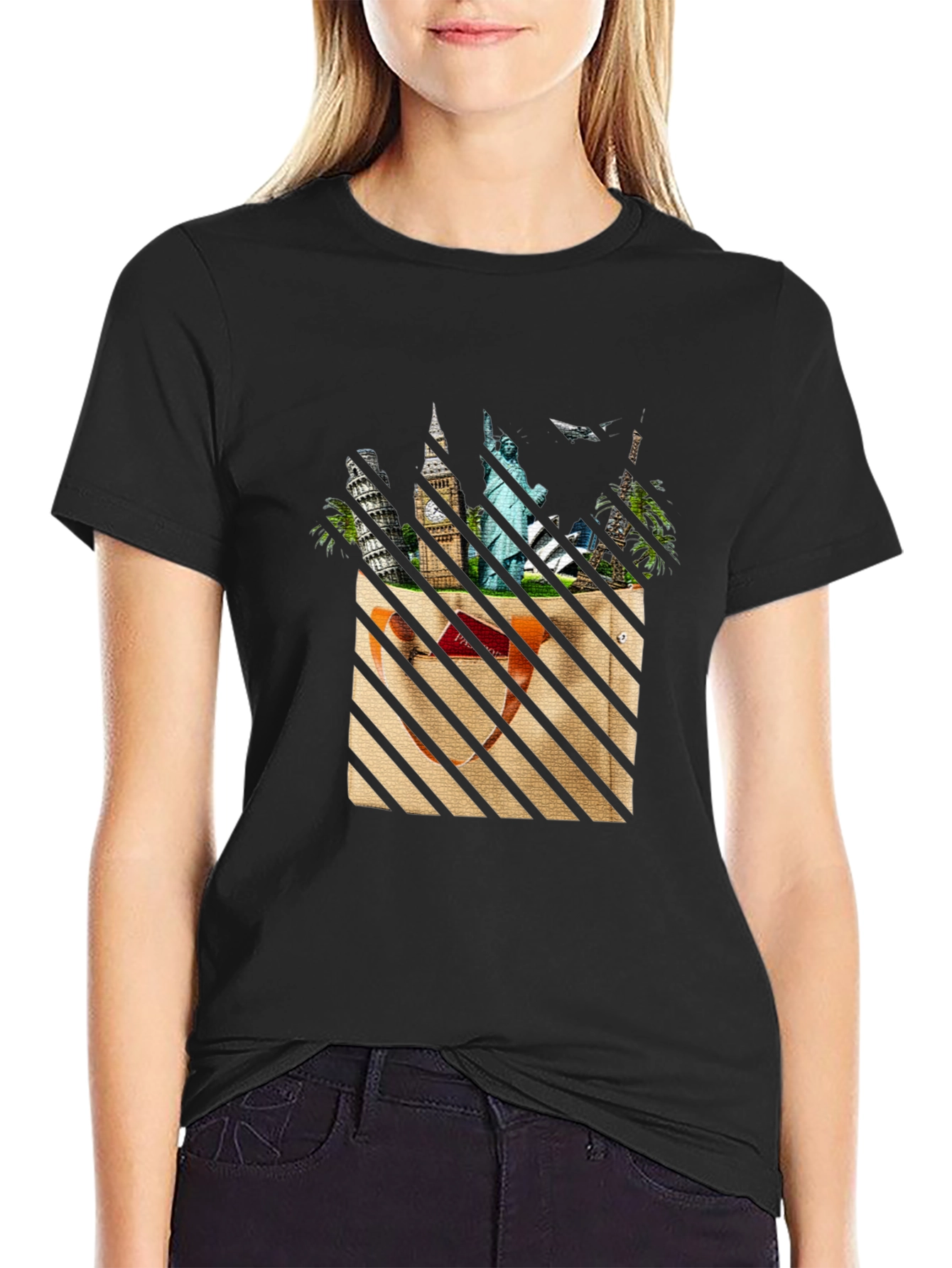 World Travel Black T-Shirt