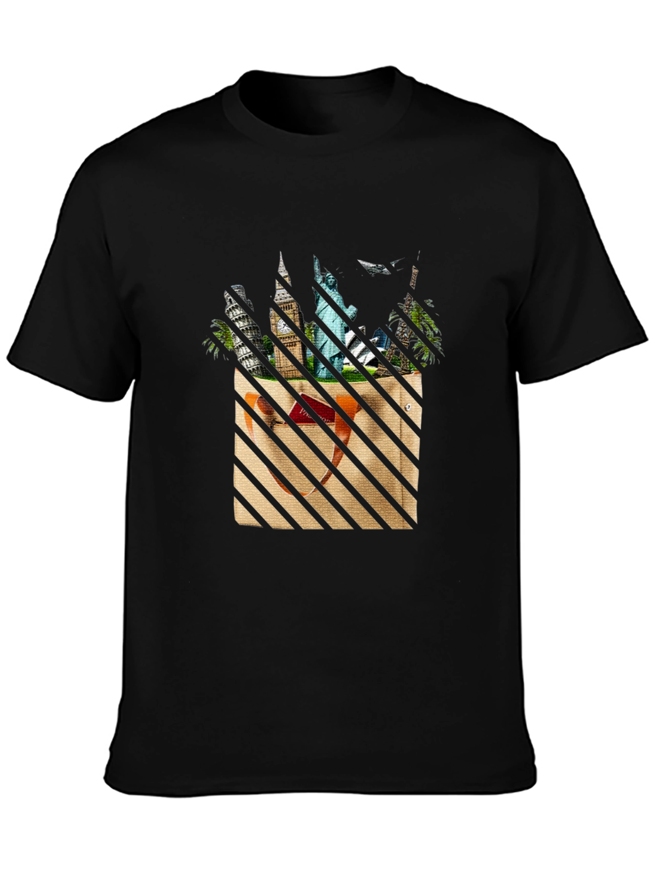 World Travel Black T-Shirt