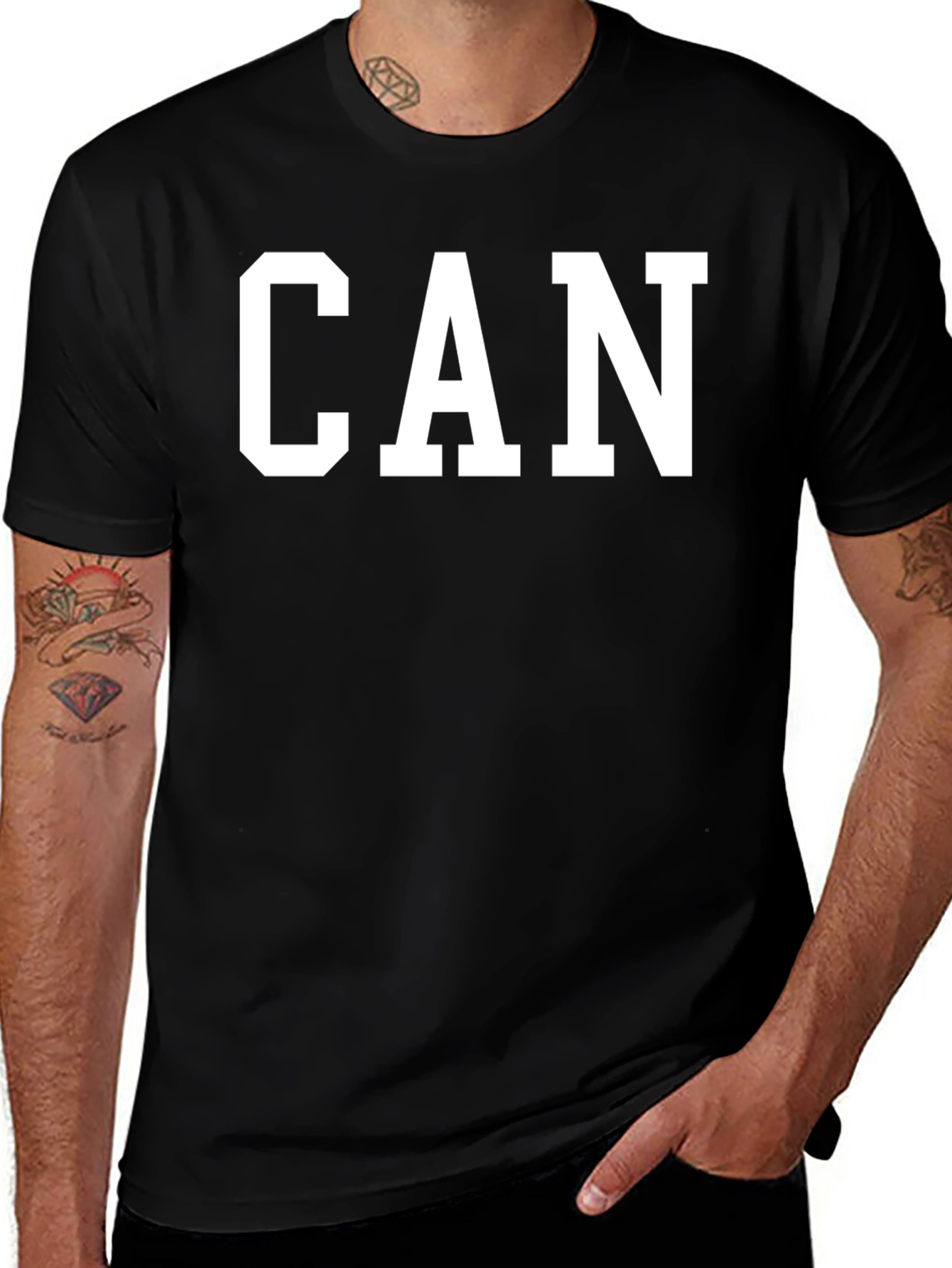 CAN Bold Graphic Tee - Black Cotton T-Shirt