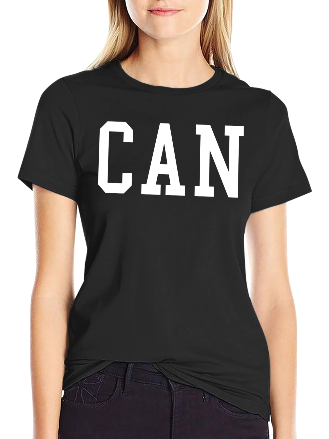 CAN Bold Graphic Tee - Black Cotton T-Shirt