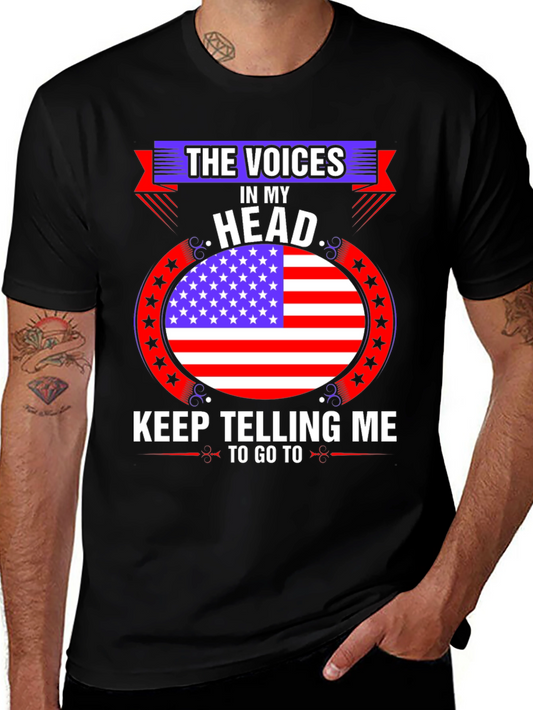 Voices in My Head American Flag Graphic Tee