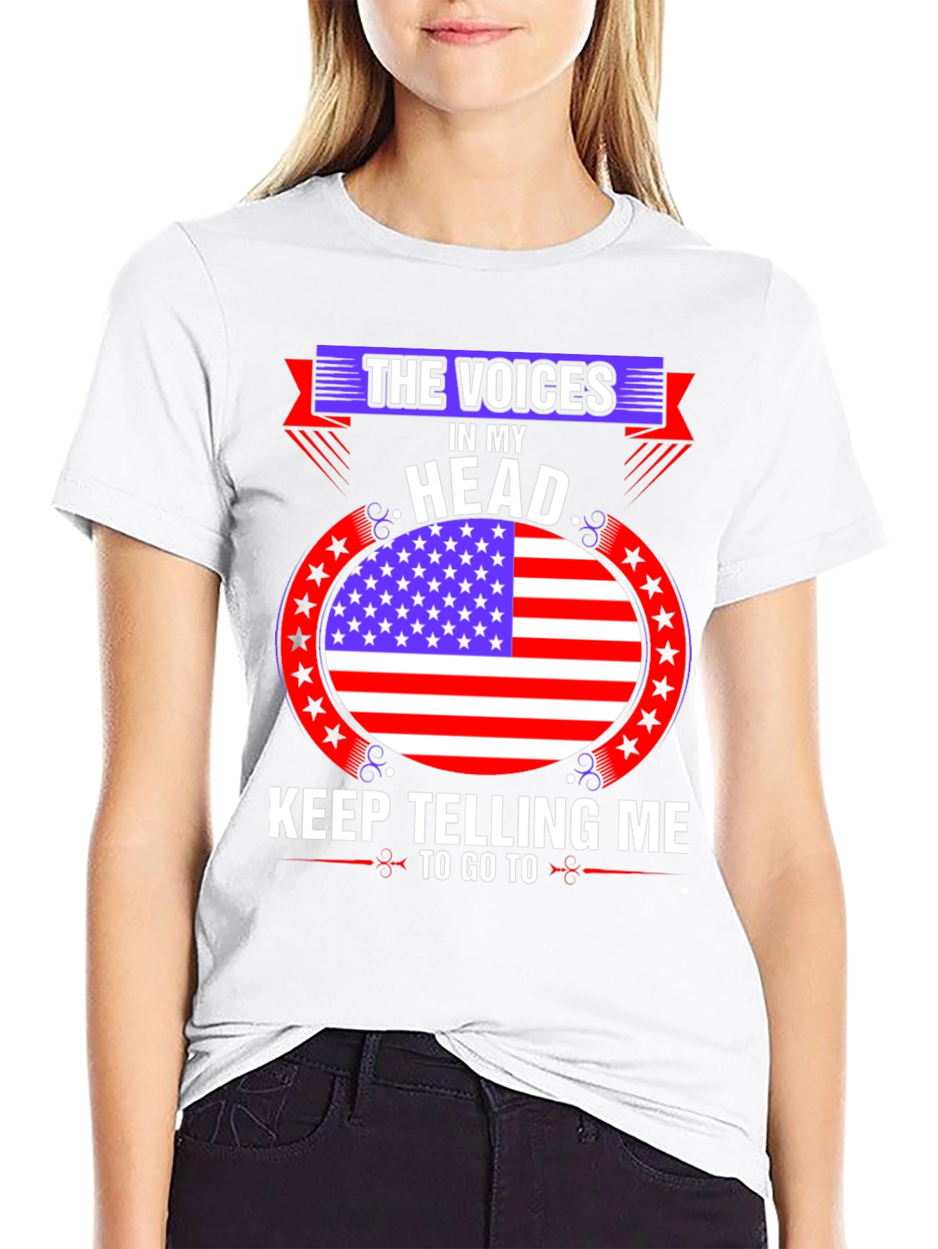 Voices in My Head American Flag Graphic Tee