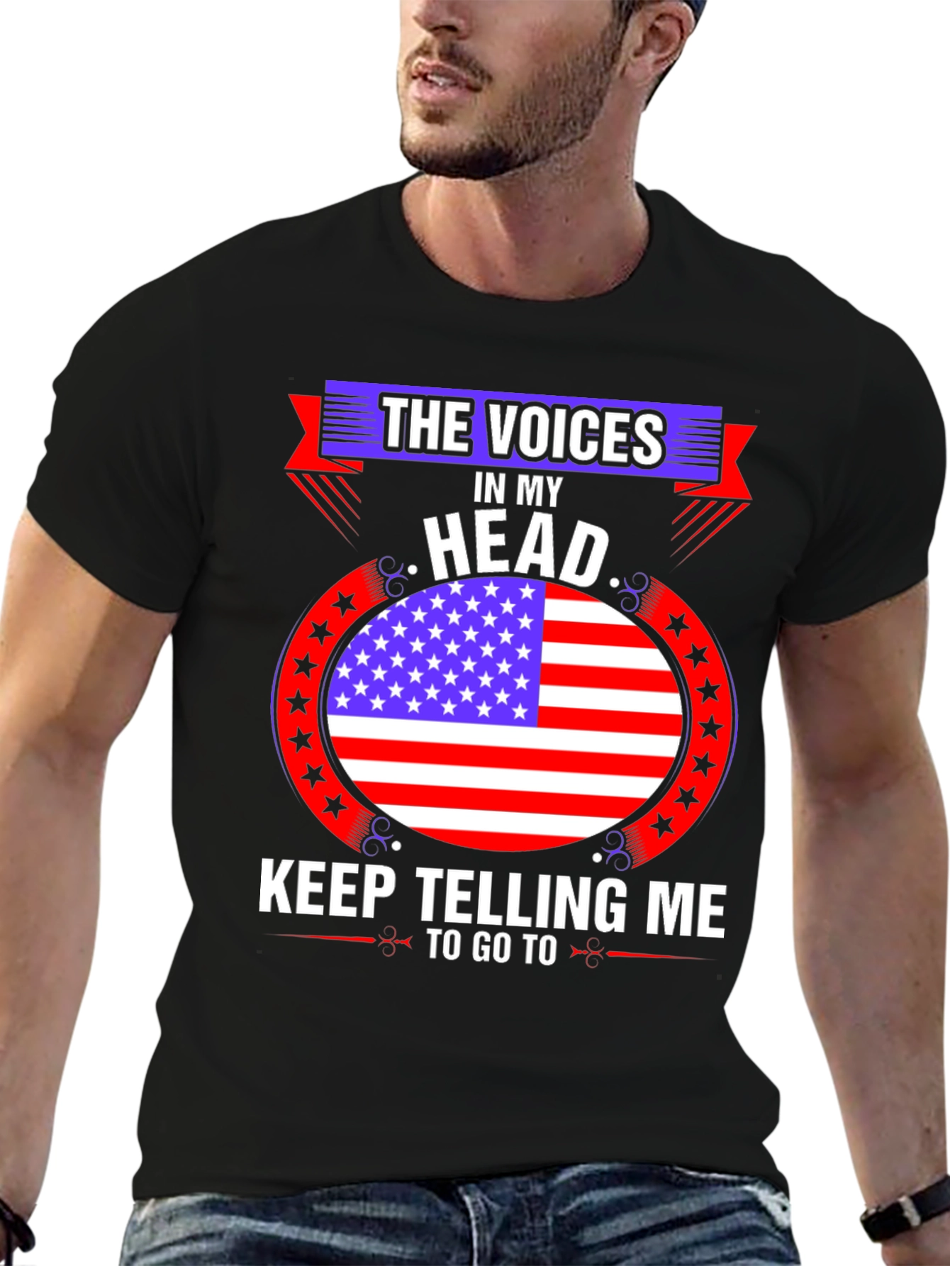 Voices in My Head American Flag Graphic Tee