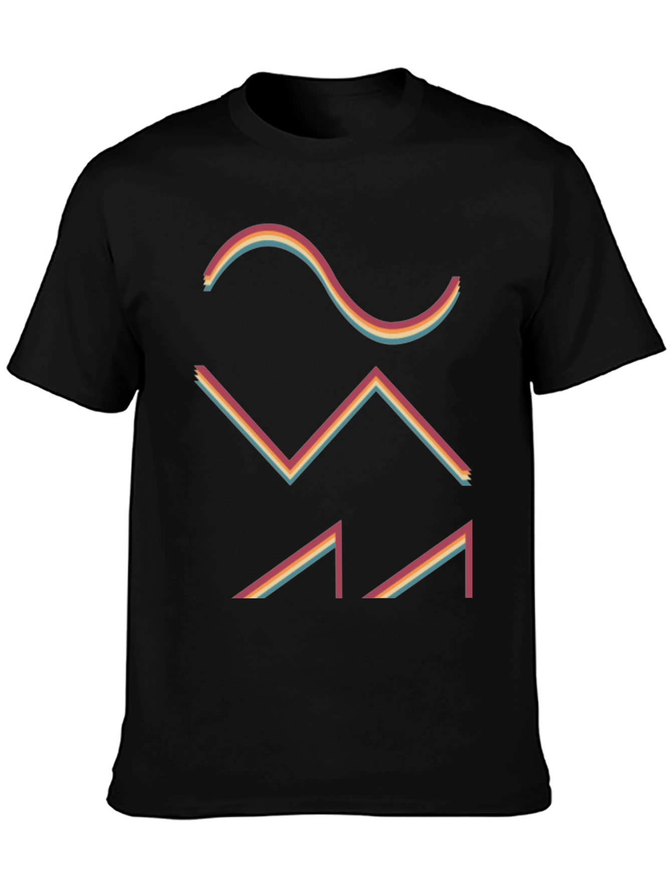 Retro Waveform Graphic Tee - Black